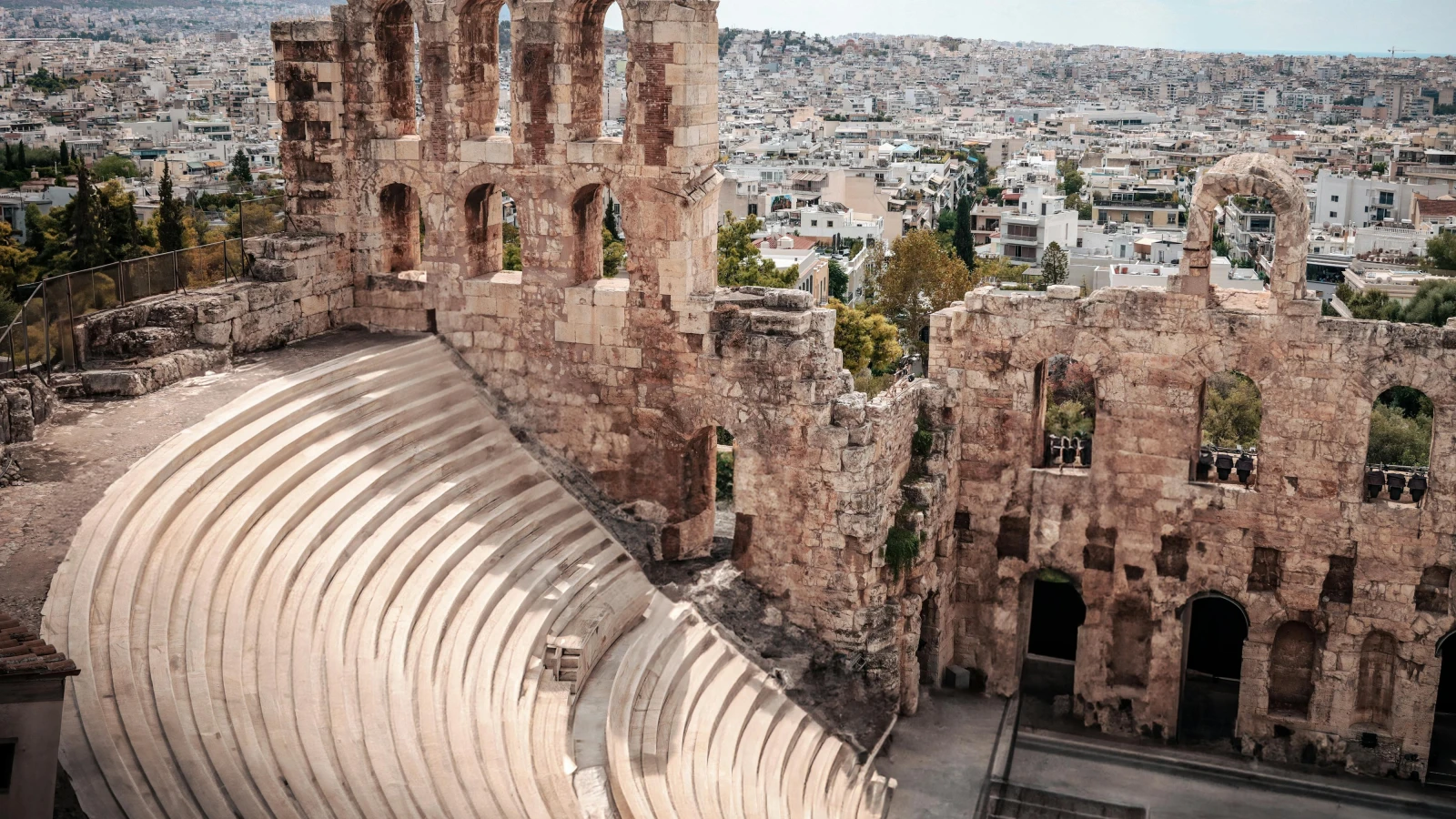 Odeon of Herodes Atticus near Athens car hire pickup